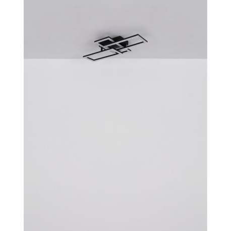 Stropné svietidlo, plast čierny, číre plastové krištále, polohovateľné, DxŠxV: 614x340x93mm, vrátane 10