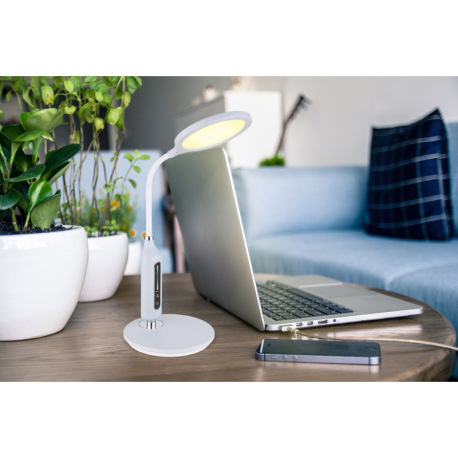 Stolná lampa plast sivý matný, chróm, plast satin, dotykové zapínanie/vypínanie, plynulé dotykové st 1