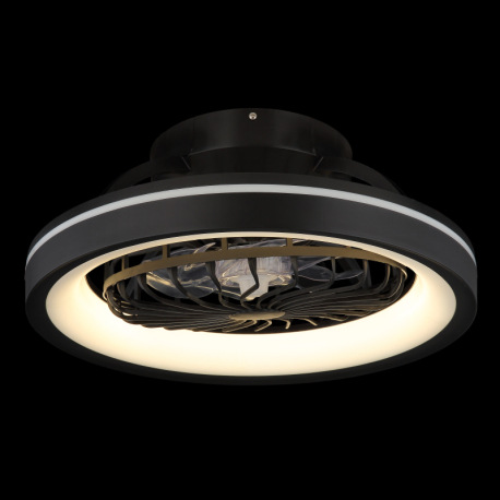 Stropný ventilátor, plast čierny/biely, stmievateľný, niekoľko úrovní cez nástenný spínač, pamäť, no 2