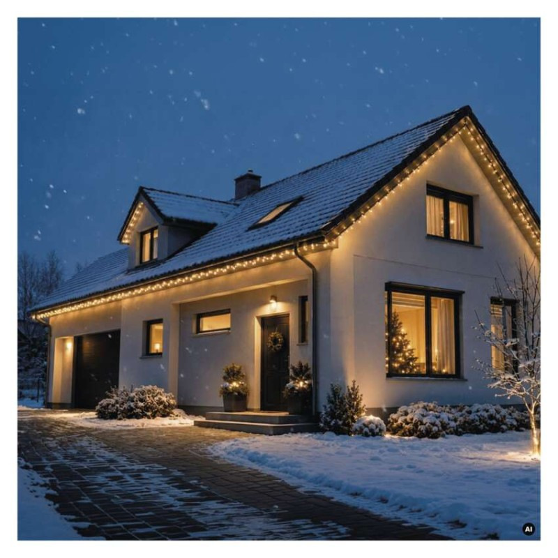 Premium LED spojovacia reťaz čierna – cencúle, 3 m, vonkajšia, teplá biela 6
