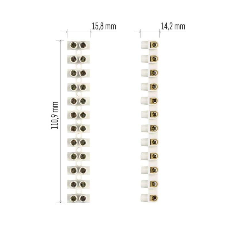 Skrutková svorkovnica 12× 4–6mm2, 450 V, biela 6