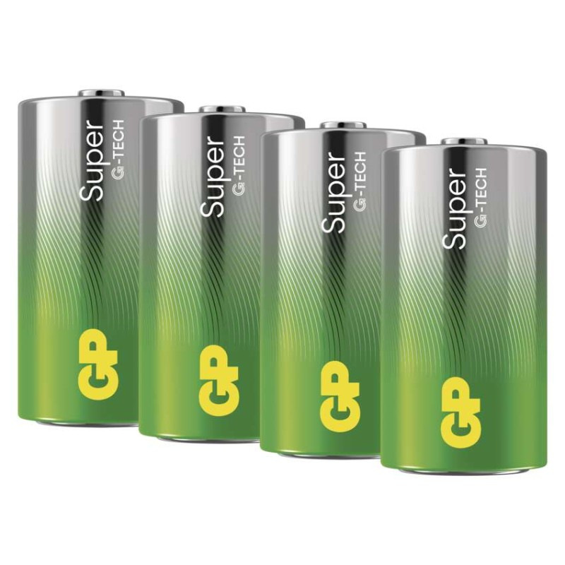 Alkalická batéria GP Super LR14 (C), 4 ks fólia 1