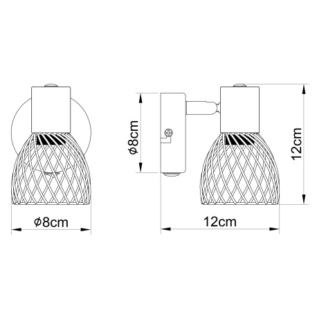 Nástenné svietidlo, kov vo farbe imitujúcu hrdzu, kov imitácia dreva, vypínač, ŠxV:80x120, H:130, be 7