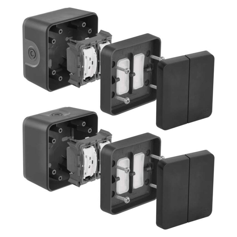 EMOS Cyklone prepínač dvojitý striedavý č. 6 + 6, IP55 3