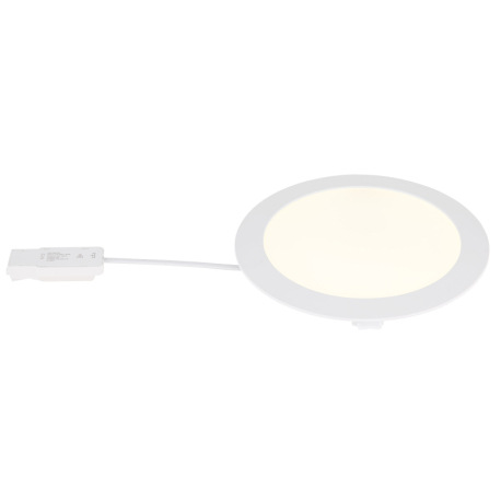 Podhľadové svietidlo, biely plast, biely PVC kábel, externý ovládač v balení, ø: 224mm, V: 25mm, výr 10