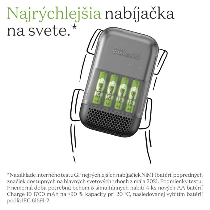 GP nabíjačka batérií Charge 10 S491 + 4× AA 10