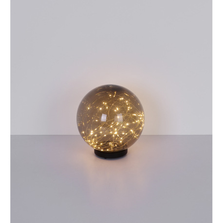 Solárne svietidlo, plast, plast dymový, LED pás vo vnútri, IP44, vypínač, akumlátor AA 600mAh 1,2V, 5