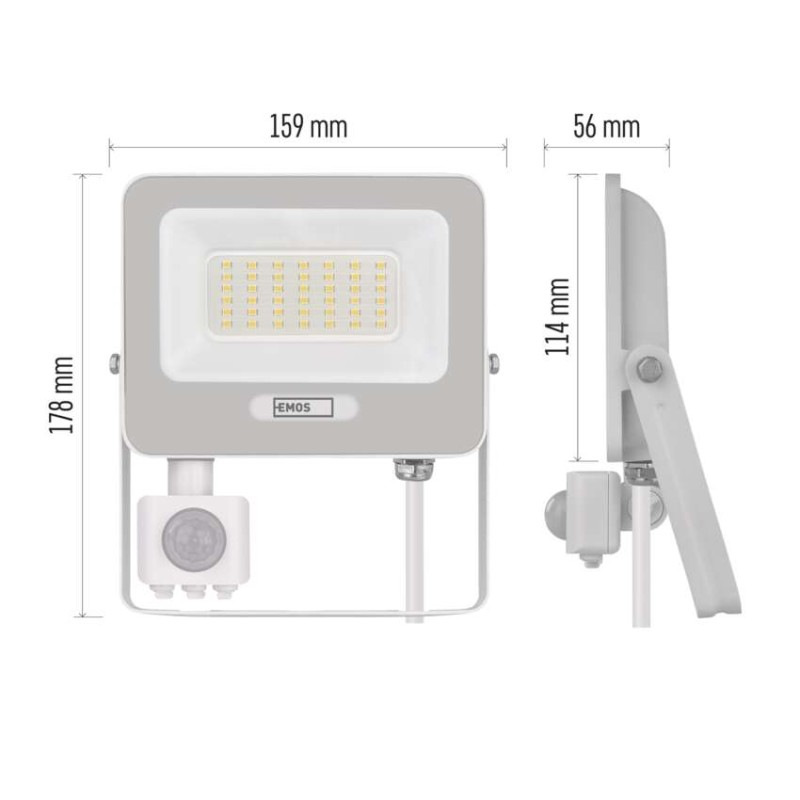 LED reflektor GLARO s pohybovým čidlom, 30 W, biely, IP54, 3000 lm, neutrálna biela 5