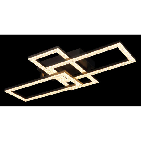 Stropné svietidlo, plast čierny, číre plastové krištále, polohovateľné, DxŠxV: 614x340x93mm, vrátane 13