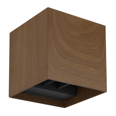 Vonkajšie svietidlo hliník, imitácia tmavého dreva, svieti smerom: hore a dole, IP54, nastaviteľný s 2