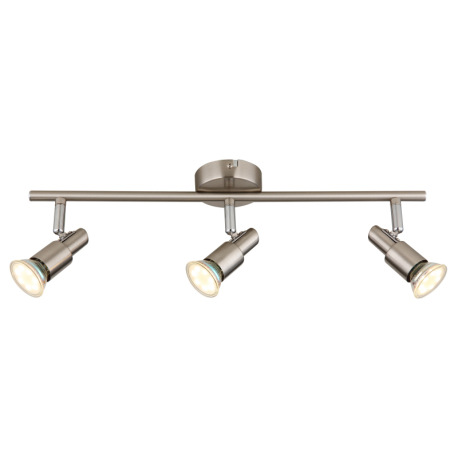 Stropné svietidlo, kov nikel matný, kov chróm, DxŠxV: 470x80x110mm, vrátane žiarovky 3xGU10 LED 3W 2 3