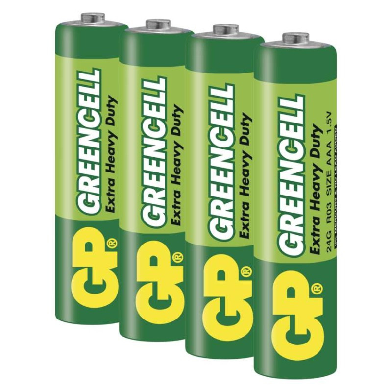 Zinko-chloridová batéria GP Greencell R03 (AAA), 4 ks 1