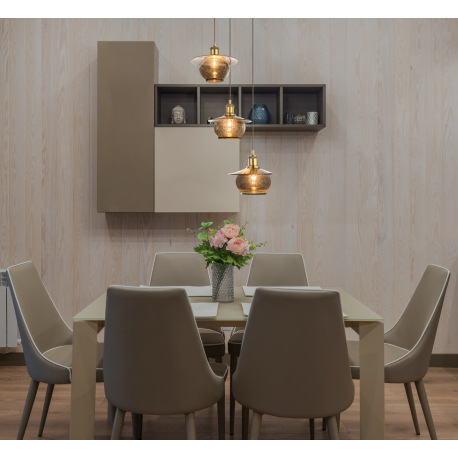 Závesné svietidlo, kov bronzovej farby, sklo, Ø450, V:1500, bez žiaroviek 3xE27, max. 60W 230V. 9