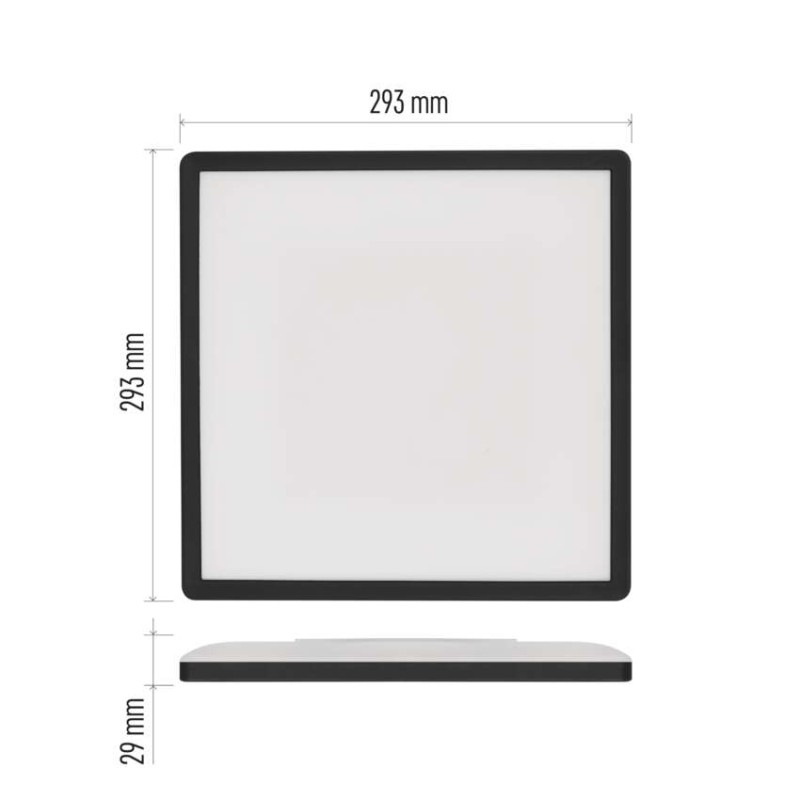 LED prisadené svietidlo FLORI štvorcový, čierné, 18W, neutrálna biela 2