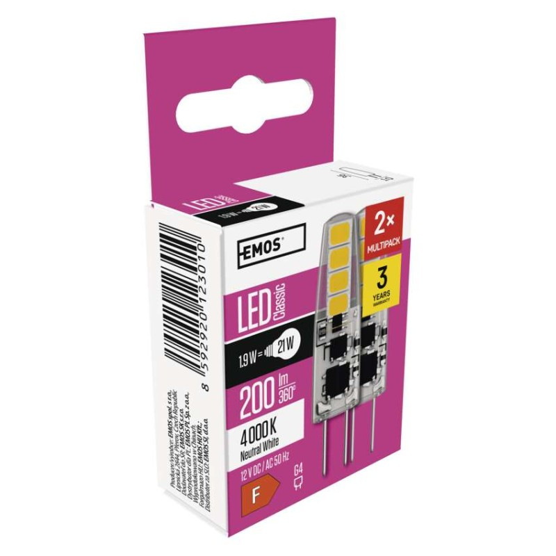 LED žiarovka Classic JC / G4 / 1,9 W (21 W) / 200 lm / neutrálna biela 10