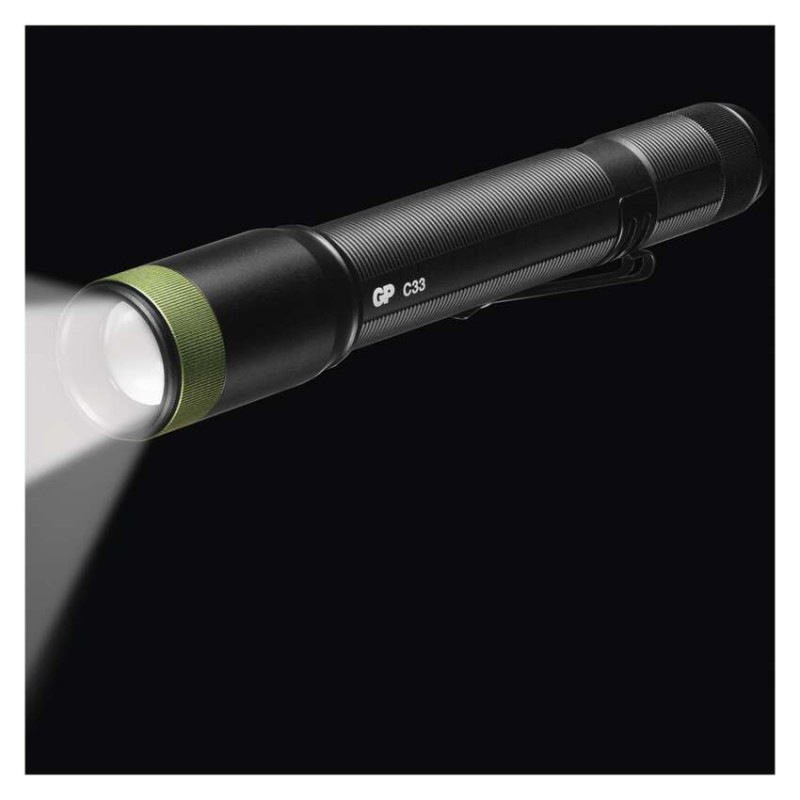CREE + COB LED ručné svietidlo GP C33, 180 lm, 2× AA, fokus 12