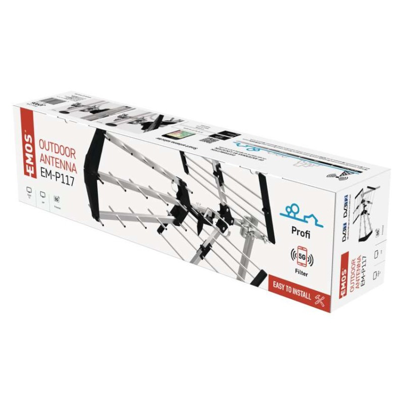 Anténa vonkajšia PROFI EM-P117, DVB-T2, filter LTE/4G/5G