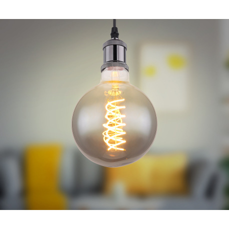 LED žiarovka, sklo dymové, stmievateľné, ø:95mm, V:138mm, 1x E27 LED 8.5W 230V, 280lm zdroj, 280lm v 1