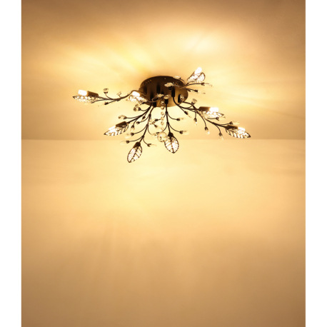 Stropné svietidlo, kov čierny matný, číre akrylové krištále, číry akrylový dekor, ø 760 mm, V: 250 m 12