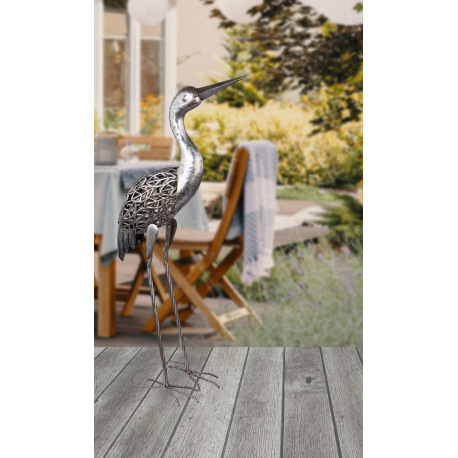 Solárne svietidlo, kov sivý, žeriav, IP44, akumulátor AA 300mAh 1,2V, DxŠxV:290x150x770, vrátane 1xL 1