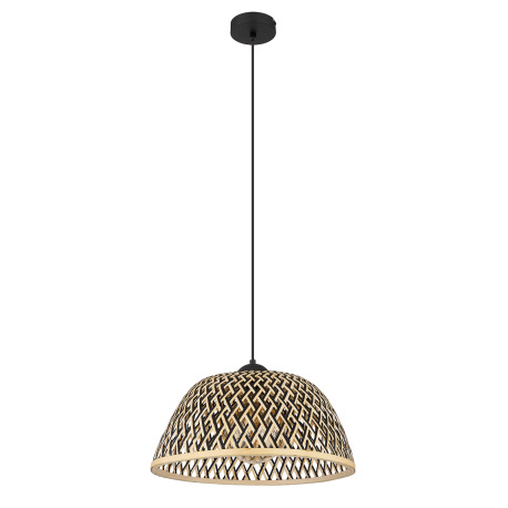 Závesné svietidlo kov čierny matný, bambus, prírodná farba, ø: 400mm, V: 1200mm, bez žiarovky 1x E27 8