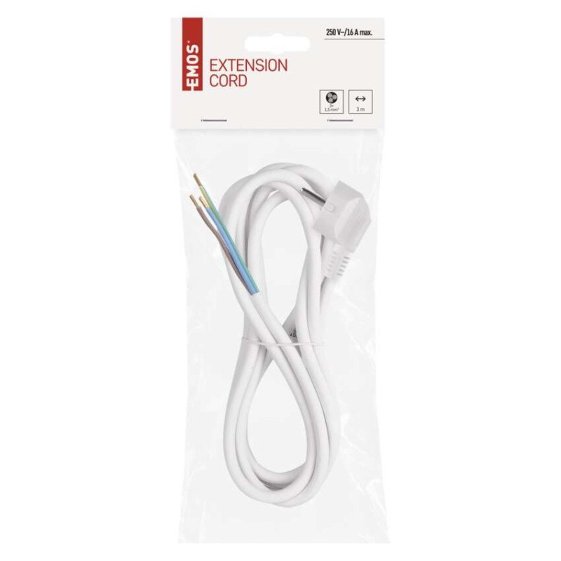 Flexo šnúra PVC 3× 1,5mm2, 3m, biela 1