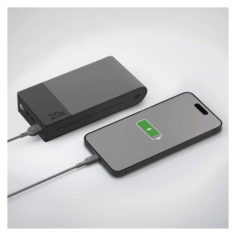 Power bank GP M2+ Series, 20 000 mAh, 22,5 W, šedá 1