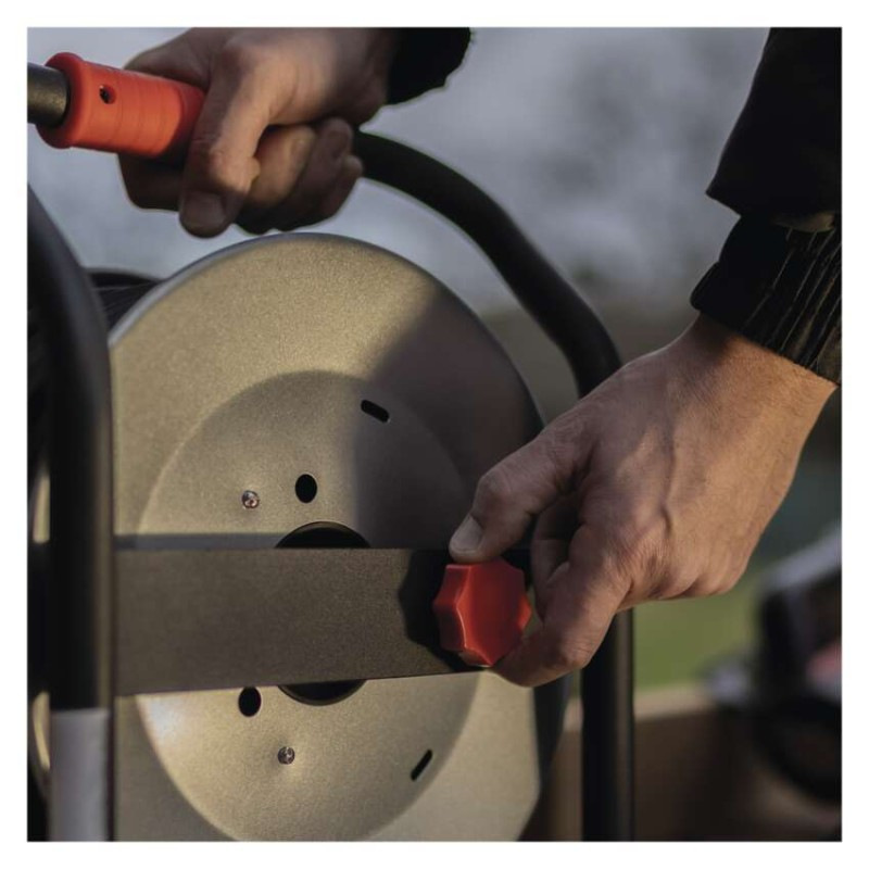 Vonkajší predlžovací kábel na bubne 25 m / 4 zásuvky / čierny / guma / 230 V / 1,5 mm2 4