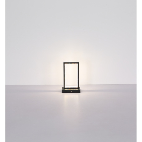 Nabíjateľná stolová lampa, kov čierny, akryl, kábel PVC čierny, dotykové zapnutie/vypnutie, plynulý 10