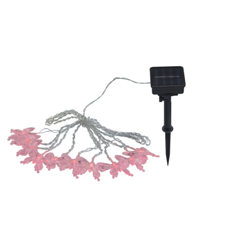 Solárne svietidlo, plast čierny, plast transparentný, dĺžka 4,6 m, IP44, menič farieb, akumlátor AA 12