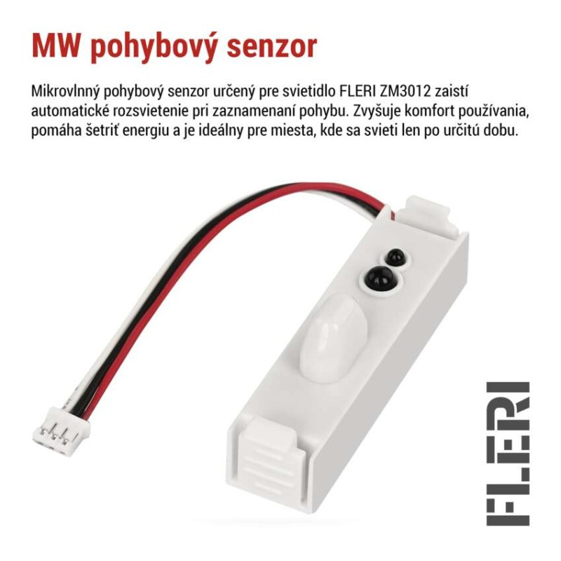 Mikrovlnný senzor (pohybový senzor) pre ZM3012 FLERI, IP20, biely 1
