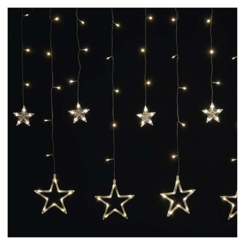 LED vianočný záves – hviezdy, 185x105 cm, vnútorný, teplá biela 4