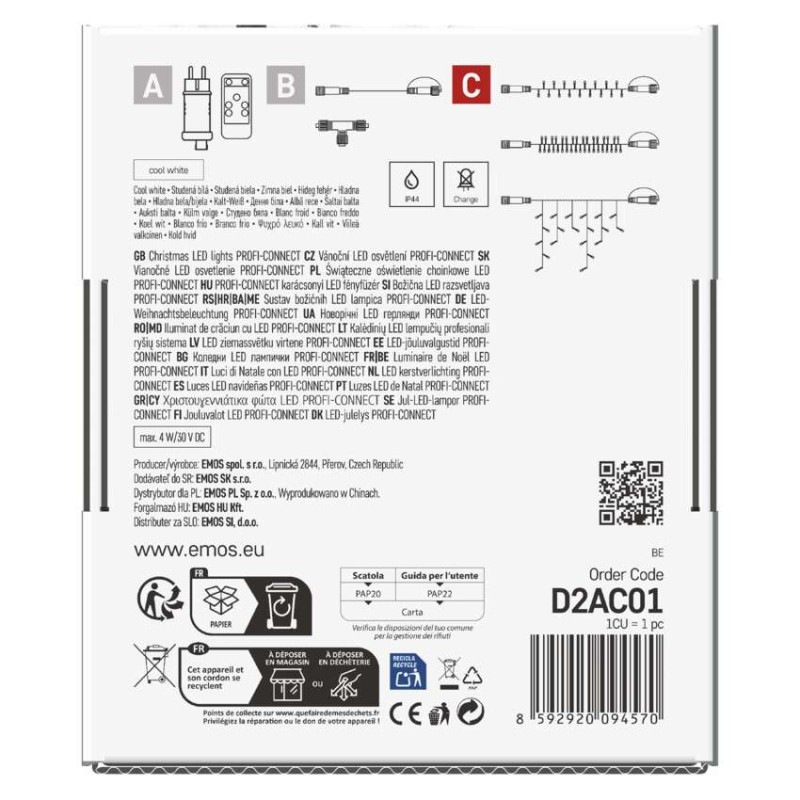 Profi LED spojovacia reťaz čierna, 5 m, vonkajšia aj vnútorná, studená biela 11