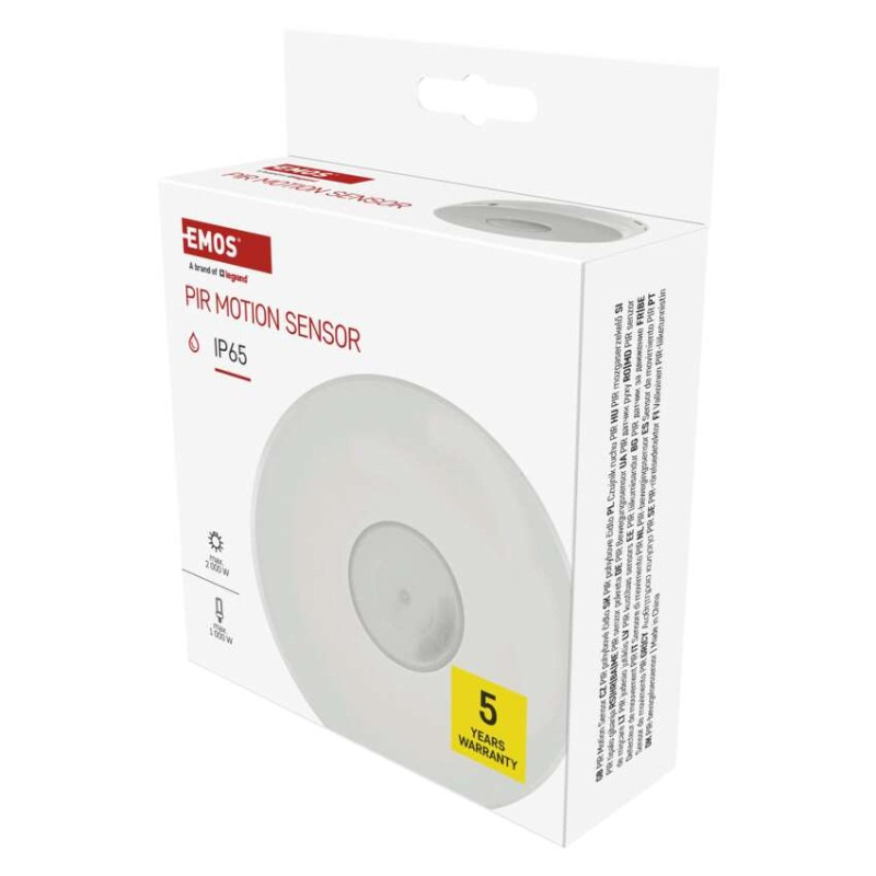 PIR senzor (pohybové čidlo) IP65 2000W, biela 8