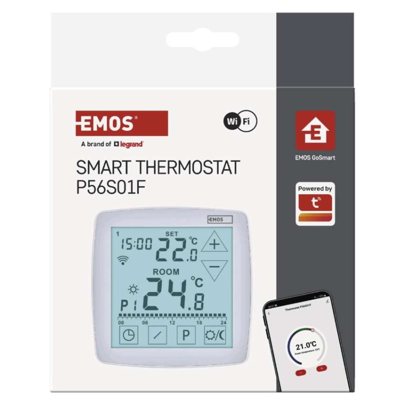 Podlahový programovateľný drôtový WiFi GoSmart termostat P56S01F 14