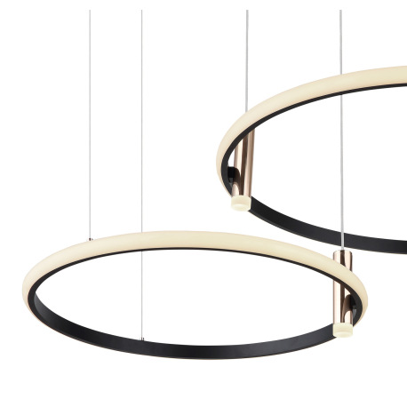 Závesné svietidlo, hliník čierny, kov zlatý, akryl,pamäťová funkcia, nočné svetlo, stmievateľné, dia 3