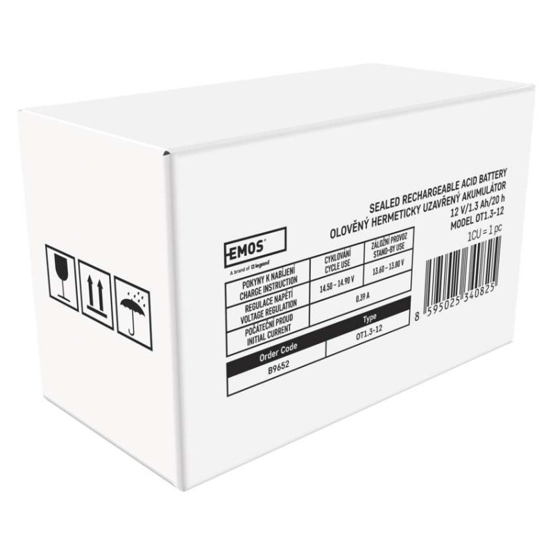Bezúdržbový olovený akumulátor 12 V/1,3 Ah, faston 4,7 mm 8