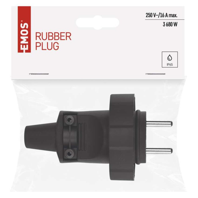 Gumová vidlica pre predlžovací kábel, čierna 4