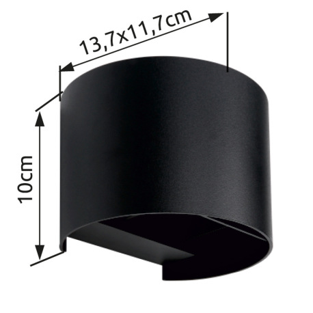 Vonkajšie svietidlo hliník čierny matný, sklo číre, smer svetelného lúča: hore a dole, nastaviteľný 8