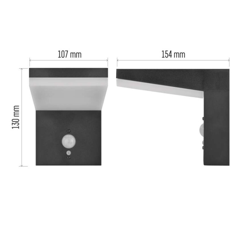 LED záhradné solárne nástenné svietidlo VEREA, senzor súmraku, 10,7 x 15,4 x 13 cm 6