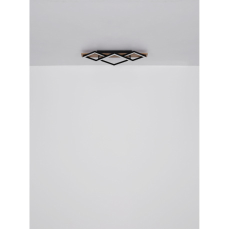 Stropné svietidlo, čierny matný kov, MDF sivý, plast vo farbe šampaň, plast biely, DxŠxV: 520x467x60 7