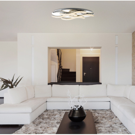 Stropné svietidlo, chróm, akryl, akrylové krištále, DxŠxV: 740x320x130, vrátane 1xLED 48W 230V, 3745 3