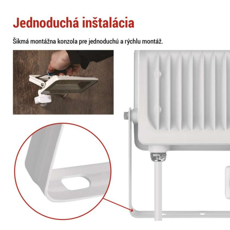 LED reflektor GLARO s pohybovým čidlom, 30 W, biely, IP54, 3000 lm, neutrálna biela 8