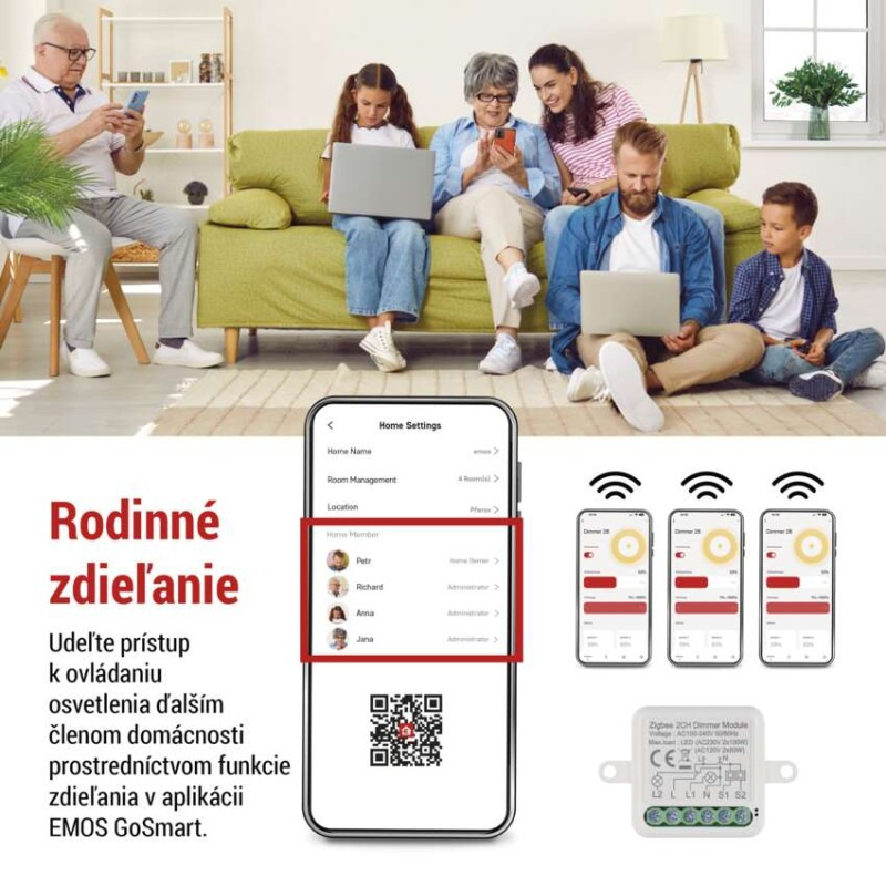 GoSmart modul stmievania IP-2112DZ, ZigBee, 2-kanálový 2