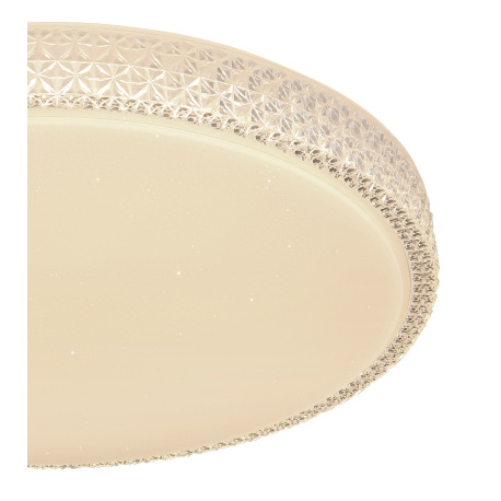 Stropné svietidlo, kov biely, akryl, plastové krištále, CCT násten. vypínačom, časovač, pamäťová fun 4