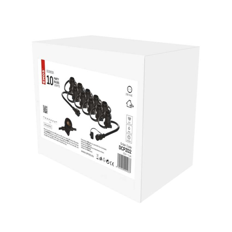 Spojovacia svetelná reťaz na 10 žiaroviek E27 bez prívodu, 7,35 m, vonkajšia aj vnútorná 1