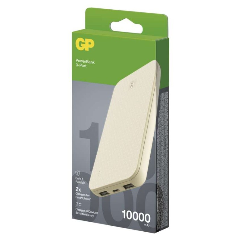Power bank GP B+ Series, 10 000 mAh, 15 W, béžová