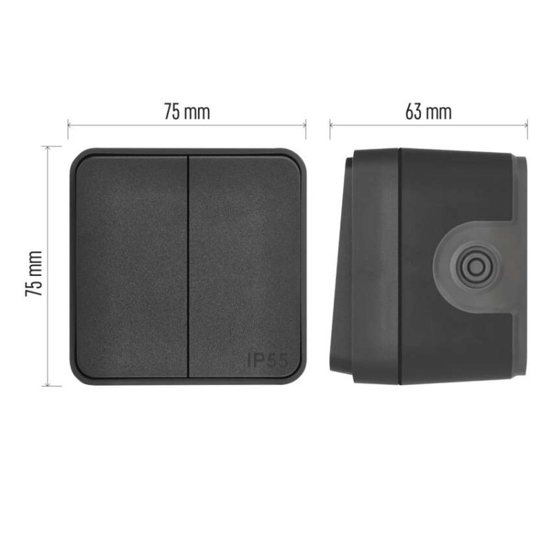 EMOS Cyklone prepínač dvojitý striedavý č. 6 + 6, IP55 6