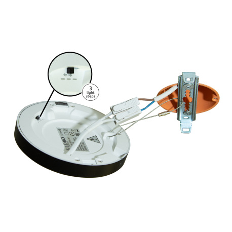 Stropné svietidlo, plast čierny, plast biely, zmena farby svetla prepínačom v zadnej časti svetla, z 8