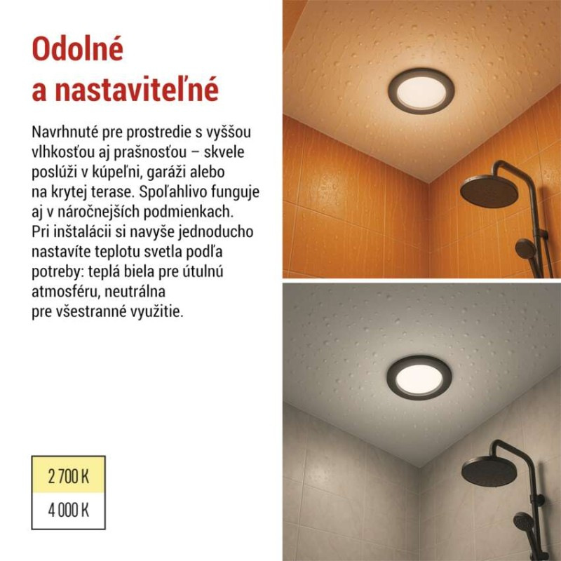 LED SVIETIDLO LORI VST. KR 4,5W 345LM IP65 CCT čierná 5